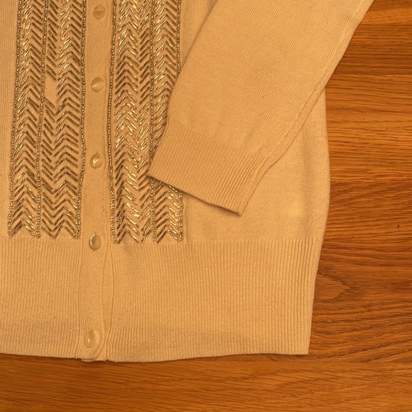 Banana Republic ivory beaded cardigan - Picture 4 of 6